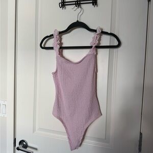 BB Dakota Light Pink Textured Bodysuit